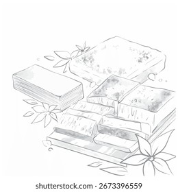 Faça uma arte profissional da linha do vetor do bolo