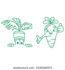 Make a Professional Carrot LIne Vector