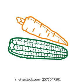 Make a Professional Corn and Carrot Icon Vector