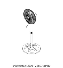 Make a Professional Electric Fan Vector Illustration