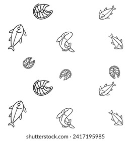 Make a Professional Fish Pattern Vector Line