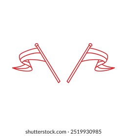 Make a Professional Flag Vector Line Art