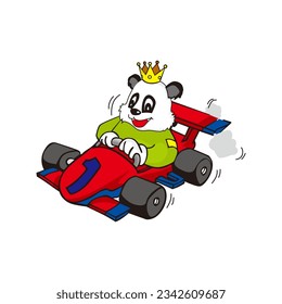 Make a Professional King Panda Racing Vector