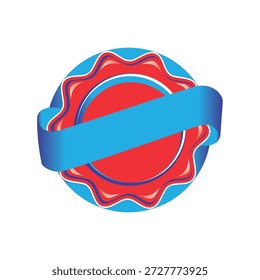Make a Professional Round badge sticker with ribbon