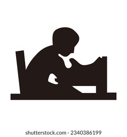 Leer un hombre de silueta profesional