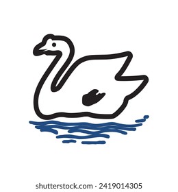 Make a Professional Swan Vector Line Art