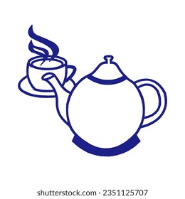 Make a Professional Tea Cup Teapot Realistic Vector