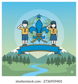 Make a Professional World Scout Day Vector
