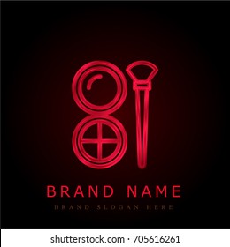 Make up red chromium metallic logo