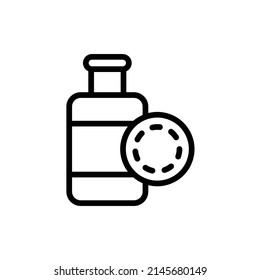 Make Up Remover Icon. Line Art Style Design Isolated On White Background