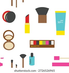 make up  seamless pattern desain beauty