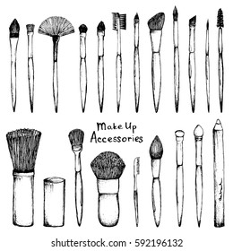 Make Up - Set Of Black Hand-Drawn Brushes