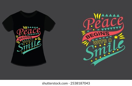 Make  smile  typography t shirt design.