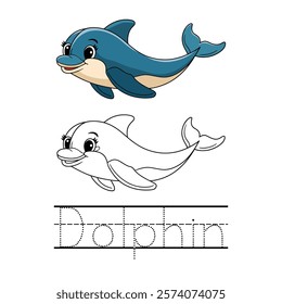 Make a splash of fun with this adorable dolphin coloring page! Perfect for kids who love sea creatures, this single-page design features a playful dolphin swimming with bubbles and waves.