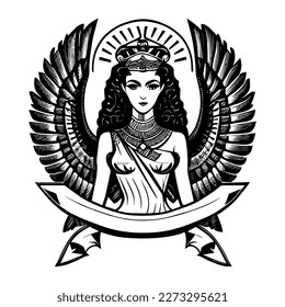 Make a statement with our Cleopatra logo illustration. This regal and timeless design features the iconic queen of Egypt, exuding power, beauty, and sophistication