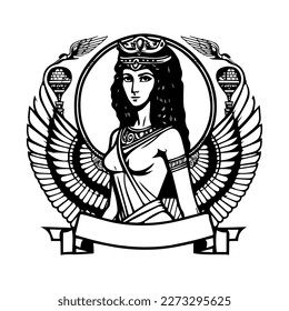 Haga una declaración con nuestra ilustración del logotipo de Cleopatra. Este diseño majestuoso e intemporal presenta a la icónica reina de Egipto, con poder, belleza y sofisticación exuberantes