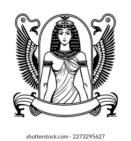 Haga una declaración con nuestra ilustración del logotipo de Cleopatra. Este diseño majestuoso e intemporal presenta a la icónica reina de Egipto, con poder, belleza y sofisticación exuberantes