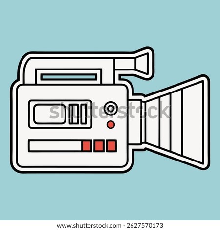 make a sticker of a movie camera vector, this is a editable file.
