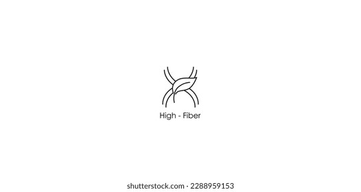 Make a Strong Impression with Your Fiber-Rich Products Using Our 'High Fiber' Icon - A Striking Vector Illustration