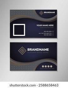 Make a stunning first impression when you download and print our business card templates. This colored purple, brown and grey waves business card design template. the illustration is easy to customize