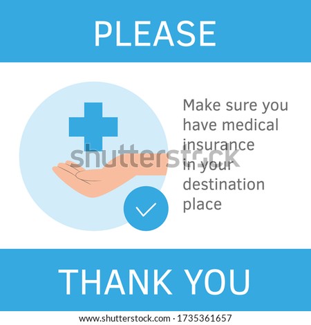 Make sure you have medical insurance for travel. Guidance, recommendation. Avia coronavirus prevention rules. Travel guidance for travelers avia flights, train trips infographic flat style vector