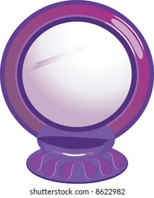 make up table mirror of round shape	