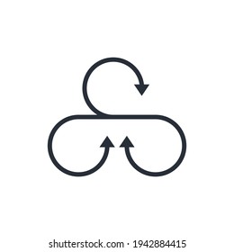 Make up three components combined. Workflow layout, diagram number options. Three step up options.Vector linear icon isolated on white background.