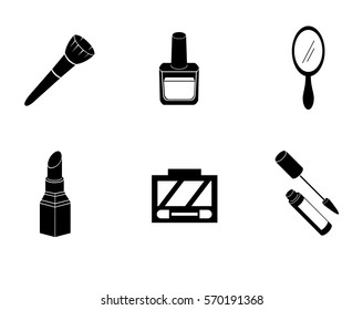 Make up, cosmetics icon set. Vector art.
