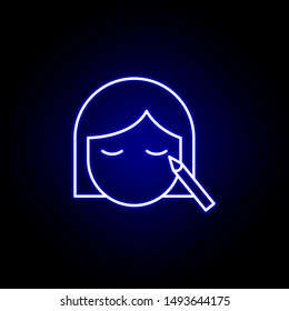 make up, woman line neon icon. Elements of Beauty and Cosmetics illustration icon. Signs and symbols can be used for web, logo, mobile app, UI, UX