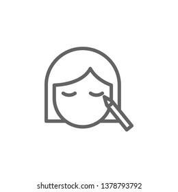 make up, woman outline icon. Elements of Beauty and Cosmetics illustration icon. Signs and symbols can be used for web, logo, mobile app, UI, UX