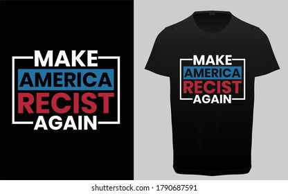 hacer a Estados Unidos racista de nuevo tipografía camisetas vectores elementos gráficos 