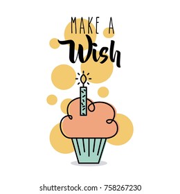 make a wish card greeting cupcake candle celebration