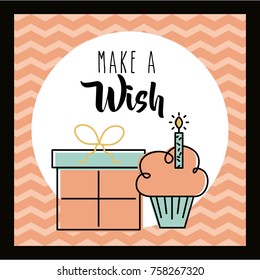 make a wish card invitation greeting cake and gift celebration