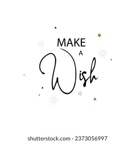 make a wish card on white background