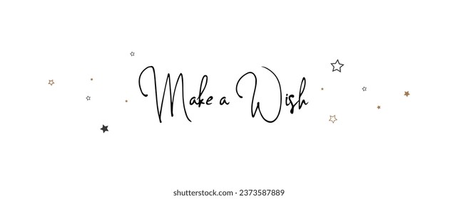 make a wish card on white background