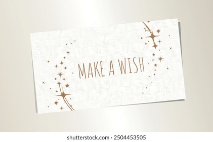 make a wish card on white background