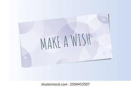 make a wish card on white background