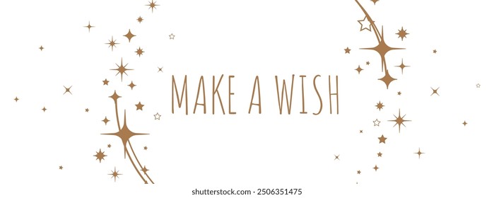 make a wish card on white background