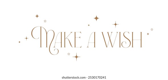 make a wish card on white background