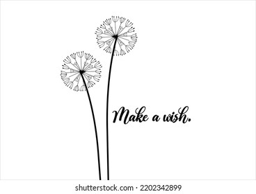 make a wish dandelion vector design hand rawn