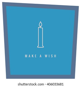 Make a Wish Happy Birthday Card  (Vector Design)
