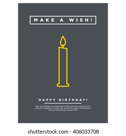 Make a Wish Happy Birthday Card  (Vector Design)