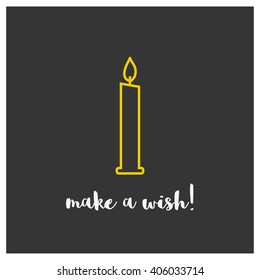 Make a Wish Happy Birthday Card  (Vector Design)