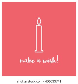 Make a Wish Happy Birthday Card  (Vector Design)