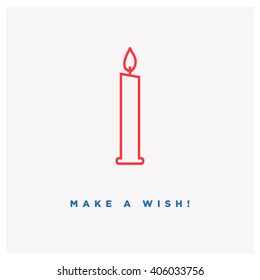 Make a Wish Happy Birthday Card  (Vector Design)
