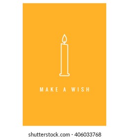 Make a Wish Happy Birthday Card  (Vector Design)