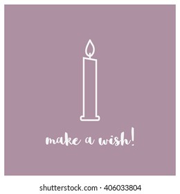 Make a Wish Happy Birthday Card  (Vector Design)