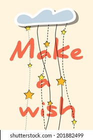make a wish, illustration in vector format