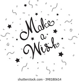 Make a wish lettering with confetti