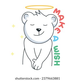Make a wish, trendy doodle sticker
